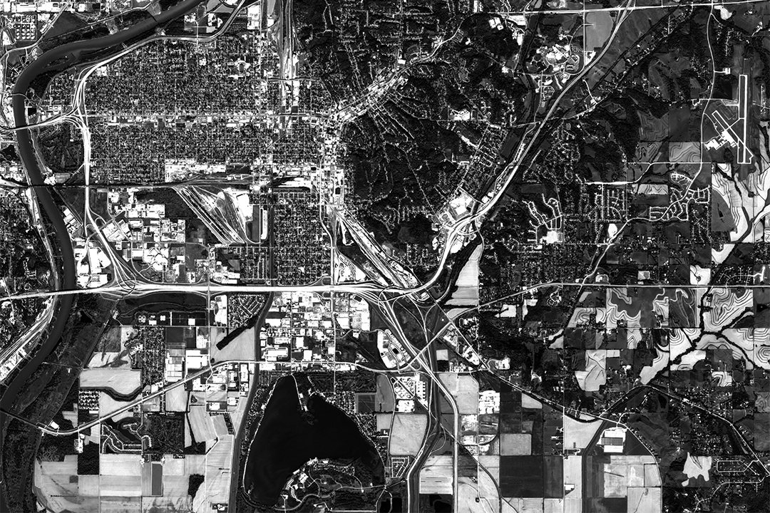 Satellite image of Council Bluffs, Iowa, October 2024